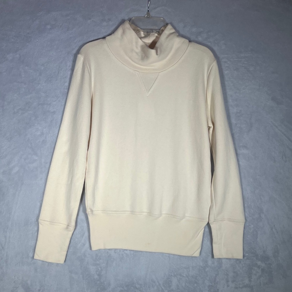 Madewell Funnel Neck Sweatshirt Womens XXS Champagne Cream Cotton French Terry